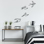 Wallity Hope - Escultura de pared de metal con pájaros en negro